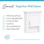 Armoire de toilette murale blanche à porte simple