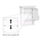 Armoire de toilette murale blanche à porte simple