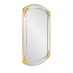 Miroir mural de courtoisie rectangulaire doré, cadre cintré