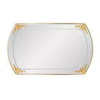 Miroir mural de courtoisie rectangulaire doré, cadre cintré