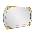 Miroir mural de courtoisie rectangulaire doré, cadre cintré