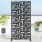 Jardinière en métal noir avec treillis et écran d'intimité pour café, patio, jardin et balcons