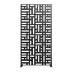 Jardinière en métal noir avec treillis et écran d'intimité pour café, patio, jardin et balcons