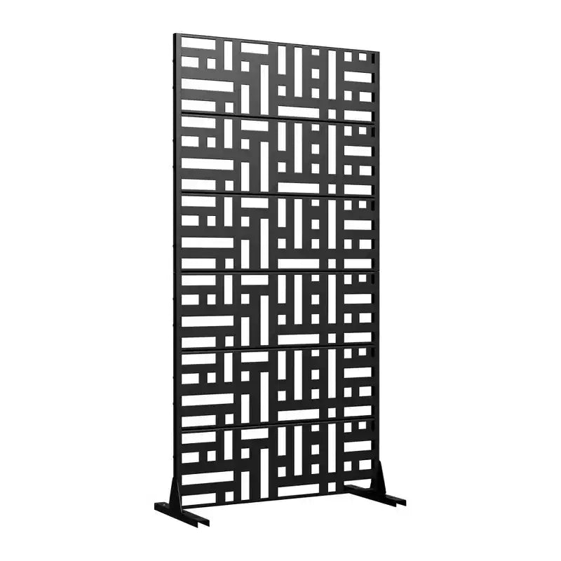 Jardinière en métal noir avec treillis et écran d'intimité pour café, patio, jardin et balcons