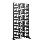 Jardinière en métal noir avec treillis et écran d'intimité pour café, patio, jardin et balcons