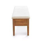 Banc de rangement capitonné avec pieds en bois massif et compartiments cachés