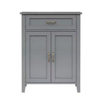 Teamson Home Mercer Wooden Bathroom Furniture, Floor Storage Cabinet with Drawer, Grey