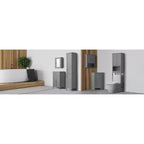 Meuble de rangement de salle de bain en bois avec tiroir, Gris