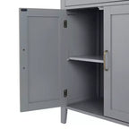 Meuble de rangement de salle de bain en bois avec tiroir, Gris