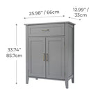 Meuble de rangement de salle de bain en bois avec tiroir, Gris