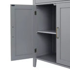 Meuble de rangement de salle de bain en bois avec tiroir, Gris