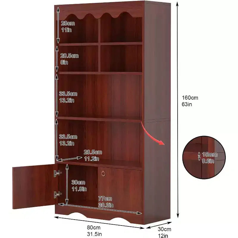 Étagère en bois à 5 niveaux, armoire de rangement, bureau, salle d'étude, cuisine