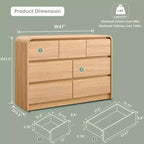 Commode verticale moderne à 6 tiroirs – Armoire de rangement en bois, commode pour chambre et salon