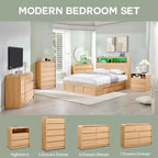 Commode verticale moderne à 6 tiroirs – Armoire de rangement en bois, commode pour chambre et salon