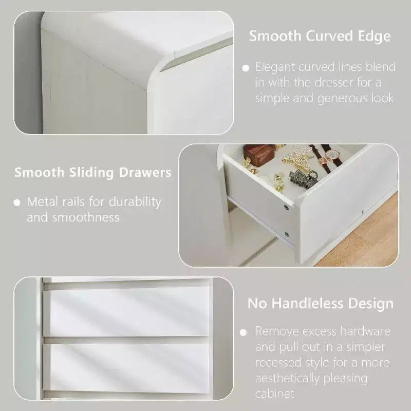 Commode verticale moderne à 6 tiroirs – Armoire de rangement en bois, commode pour chambre et salon