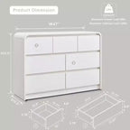 Commode verticale moderne à 6 tiroirs – Armoire de rangement en bois, commode pour chambre et salon