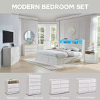 Commode verticale moderne à 6 tiroirs – Armoire de rangement en bois, commode pour chambre et salon