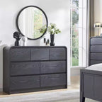 Commode verticale moderne à 6 tiroirs – Armoire de rangement en bois, commode pour chambre et salon