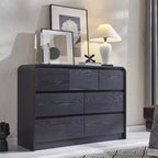 Mastgoal Modern 6 Drawer Vertical Dresser - 47'' Wood Storage Cabinet with Assembly, Chest of Drawers for Bedroom & Living Room