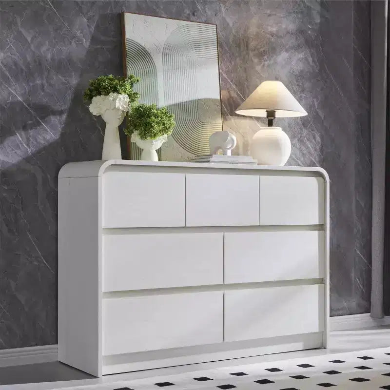 Commode verticale moderne à 6 tiroirs – Armoire de rangement en bois, commode pour chambre et salon
