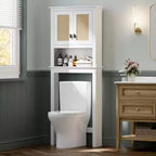 Over The Toilet Storage Cabinet, Over Toilet Bathroom Organizer with Adjustable Shelves, Freestanding Space Saving Toilet Rack For Bathroom