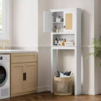 Meuble de rangement au-dessus des toilettes, Organisateur de salle de bain au-dessus des toilettes avec étagères réglables, Étagère WC autoportante peu encombrante pour salle de bain