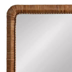 Miroir mural rectangulaire en rotin avec perles - Style bohème