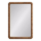 Miroir mural rectangulaire en rotin avec perles - Style bohème