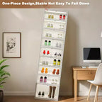 Meuble à chaussures pliable à 9 niveaux, armoire de rangement à chaussures pliable avec couvercles et porte transparente magnétique, boîtes de rangement pour chaussures pour couloir