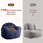 Grand pouf extra large pour chambre à coucher et salon, bleu