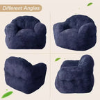 Grand pouf extra large pour chambre à coucher et salon, bleu