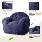 Grand pouf extra large pour chambre à coucher et salon, bleu