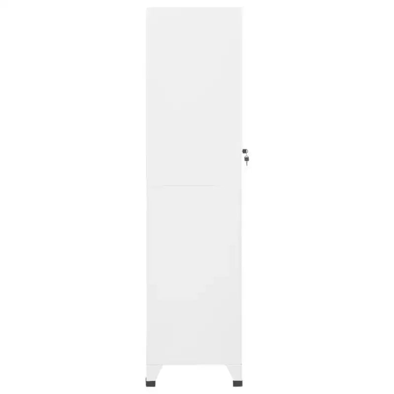 Armoire métallique haute, blanche, une porte avec étagère
