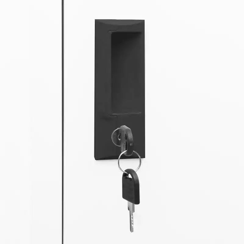 Armoire métallique haute, blanche, une porte avec étagère