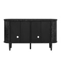 Bahut de Rangement avec Portes Vitrées et Étagères Réglables, Noir