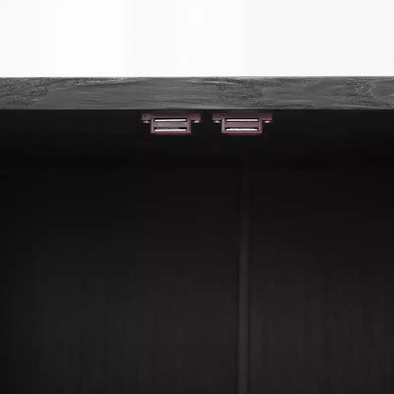 Bahut de Rangement avec Portes Vitrées et Étagères Réglables, Noir