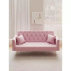 MAYEERTY Love Seat Vintahe Velvet Sofa Comfortable for Liviing Room Bedroom Pink
