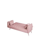 Canapé convertible deux places en velours pour salon ou chambre à coucher, rose