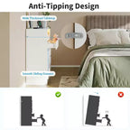 Commode 6 tiroirs avec lumière LED RGB et station de charge, Blanc