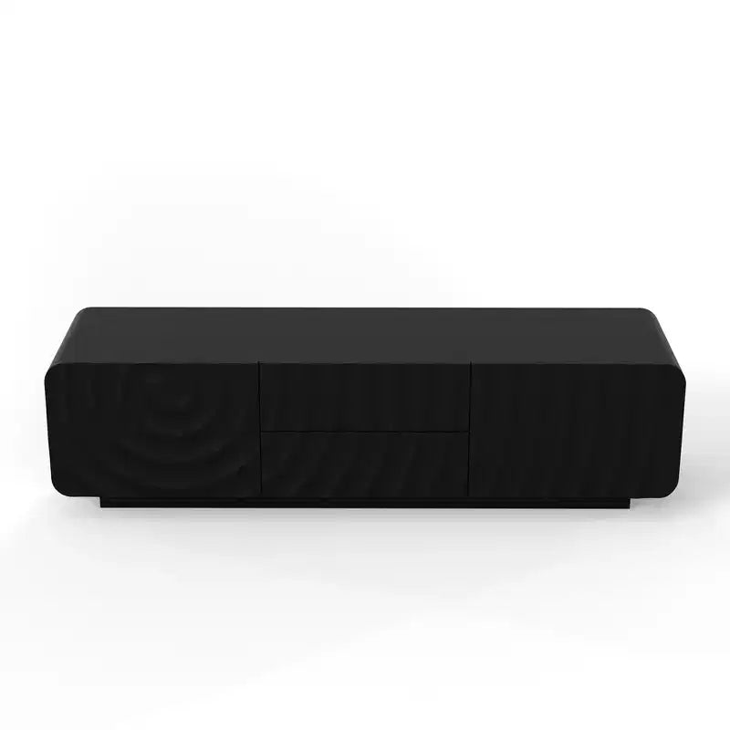 Meuble TV avec armoire de rangement, meuble TV design vague spirale avec 2 tiroirs