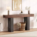 Console de canapé extra longue avec prise de courant, ports USB et Type-C, table d'entrée étroite et fine pour couloir, derrière le canapé ou le salon