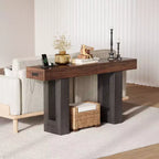 Console de canapé extra longue avec prise de courant, ports USB et Type-C, table d'entrée étroite et fine pour couloir, derrière le canapé ou le salon