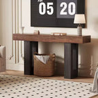 Console de canapé extra longue avec prise de courant, ports USB et Type-C, table d'entrée étroite et fine pour couloir, derrière le canapé ou le salon