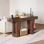 Console de canapé extra longue avec prise de courant, ports USB et Type-C, table d'entrée étroite et fine pour couloir, derrière le canapé ou le salon