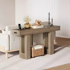 Console de canapé extra longue avec prise de courant, ports USB et Type-C, table d'entrée étroite et fine pour couloir, derrière le canapé ou le salon