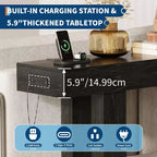 Console de canapé extra longue avec prise de courant, ports USB et Type-C, table d'entrée étroite et fine pour couloir, derrière le canapé ou le salon