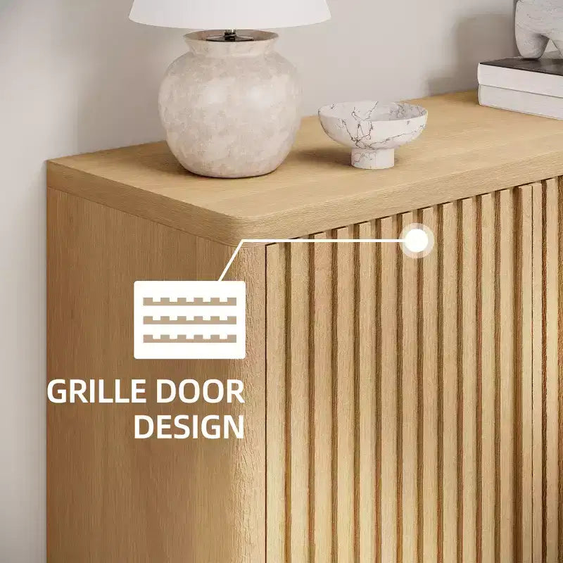 Meuble à chaussures avec porte cannelée, meuble de rangement à 5 niveaux, banc d'entrée rustique pour couloir