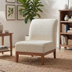 Fauteuil d'appoint rembourré en Hévéa Moderne avec dossier incurvé