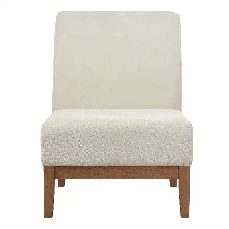 Fauteuil d'appoint rembourré en Hévéa Moderne avec dossier incurvé
