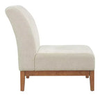 Fauteuil d'appoint rembourré en Hévéa Moderne avec dossier incurvé